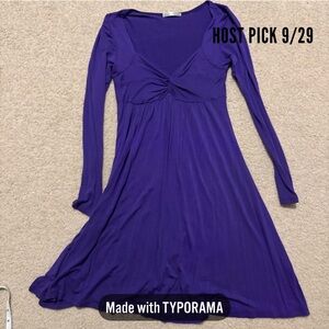 Medium Soprano Purple Long Sleeve Above the knee dress